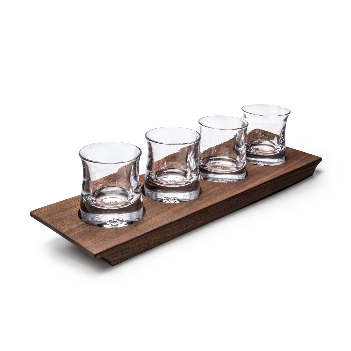 Set da whisky Shoreham con base in legno di noce