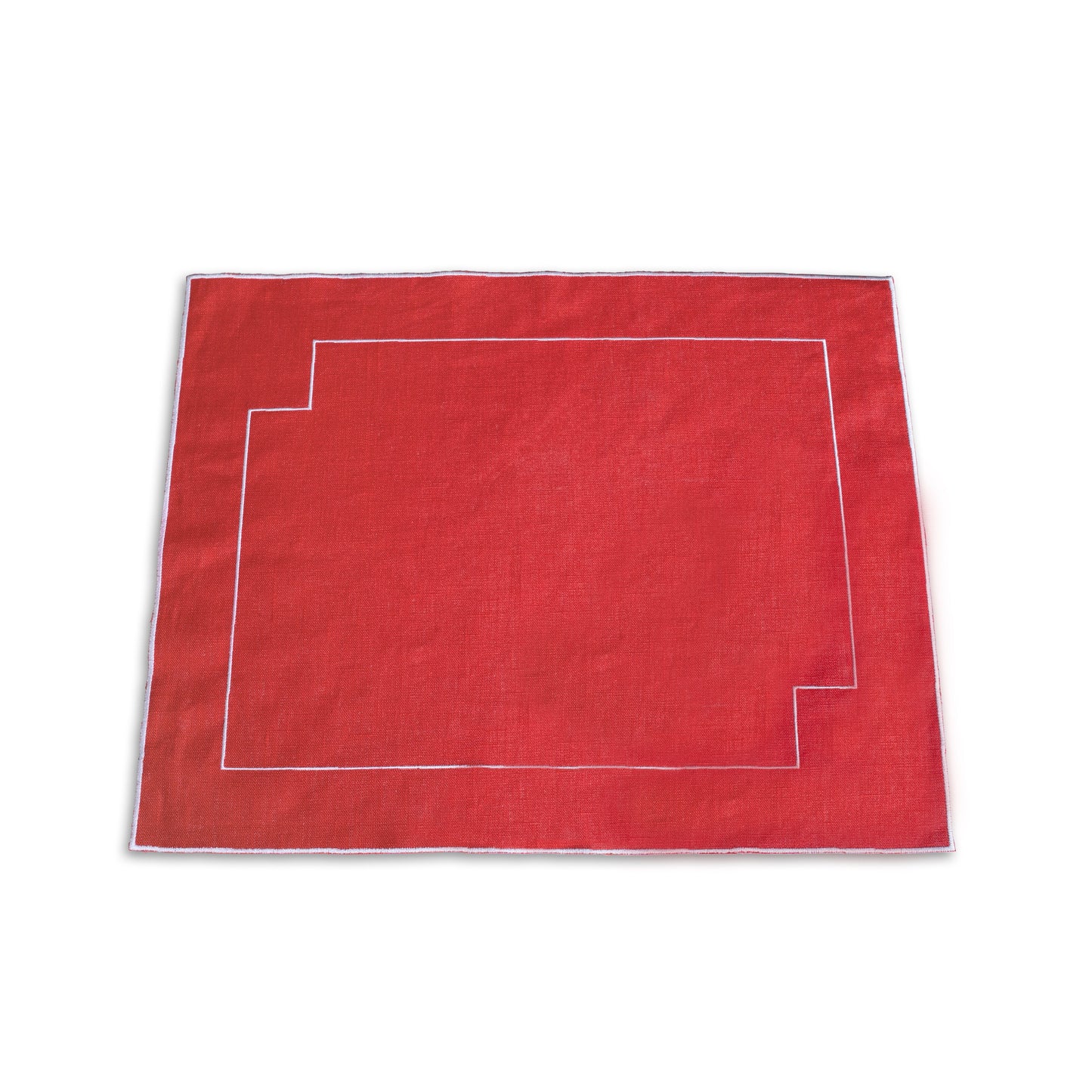 Tovaglietta rettangolare in lino rosso cardinale
