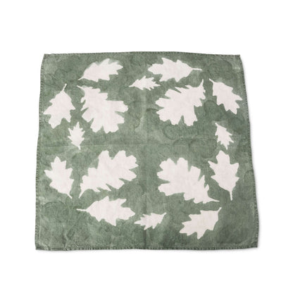 Tovagliolo in lino con foglie di quercia e salvia - 18 pollici