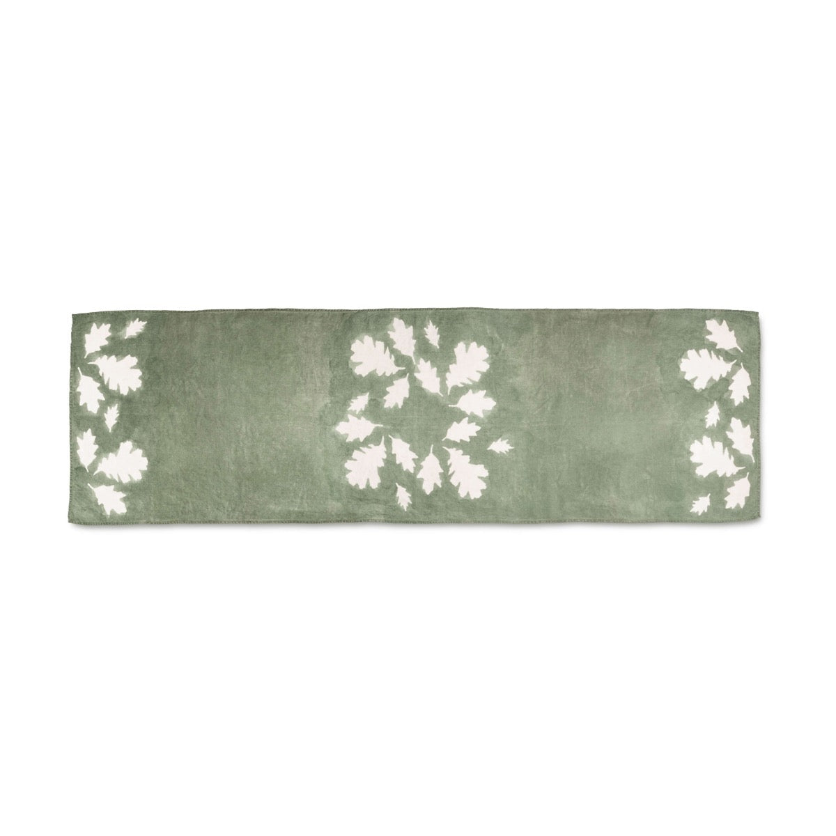 Runner in lino con foglie di quercia e salvia - 67 pollici