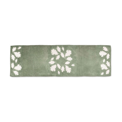 Runner in lino con foglie di quercia e salvia - 67 pollici