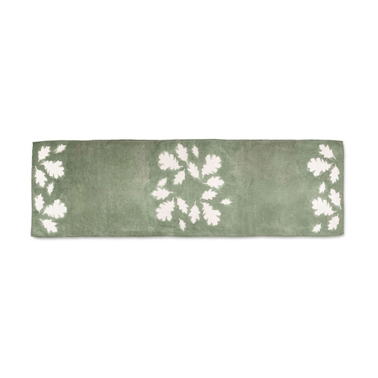 Runner in lino con foglie di quercia e salvia - 67 pollici