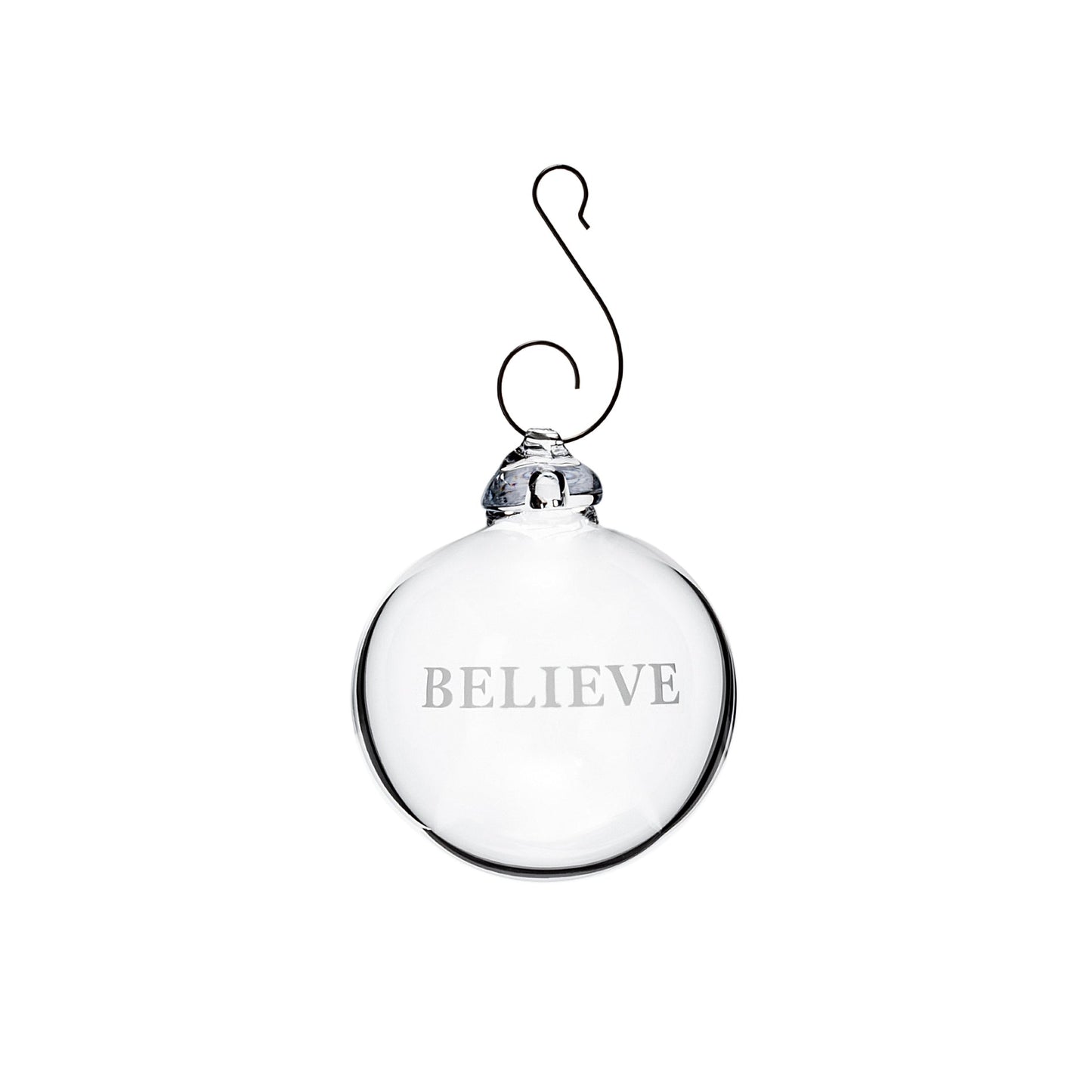 Ornamento rotondo Believe inciso in confezione regalo 