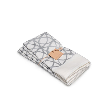 Tovaglioli di lino con anelli concentrici - Set da 4