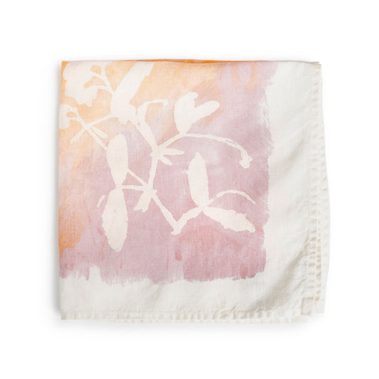 Tovagliolo in lino floreale color albicocca - 18 pollici