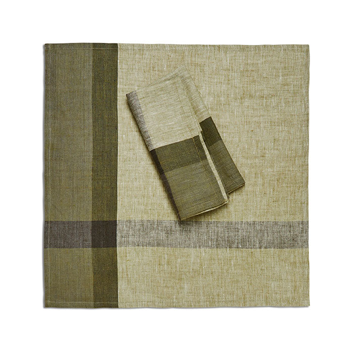 Tovaglioli di lino a quadri Rosemary - Set da 2