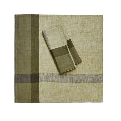 Tovaglioli di lino a quadri Rosemary - Set da 2