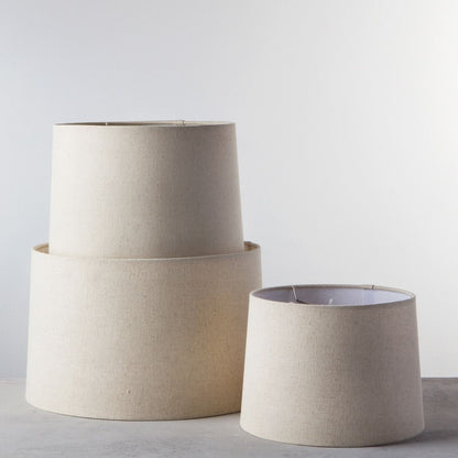 Paralume in lino a botte - Naturale