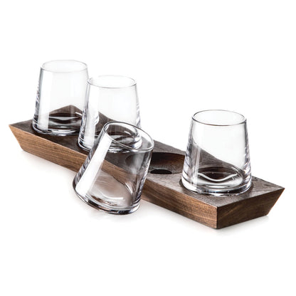 Whiskey Ludlow, set da 4 — base in legno