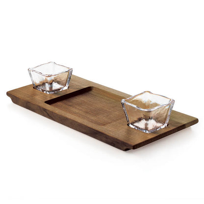 Set Dunmore Board + Glass Bowl — Noce nero