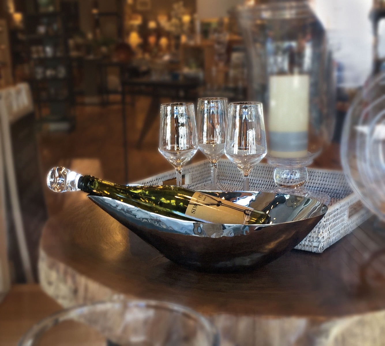 Ciotola in acciaio inossidabile martellato, media