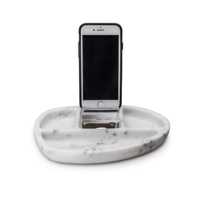 Portaoggetti da scrivania Woodbury — Marmo bianco