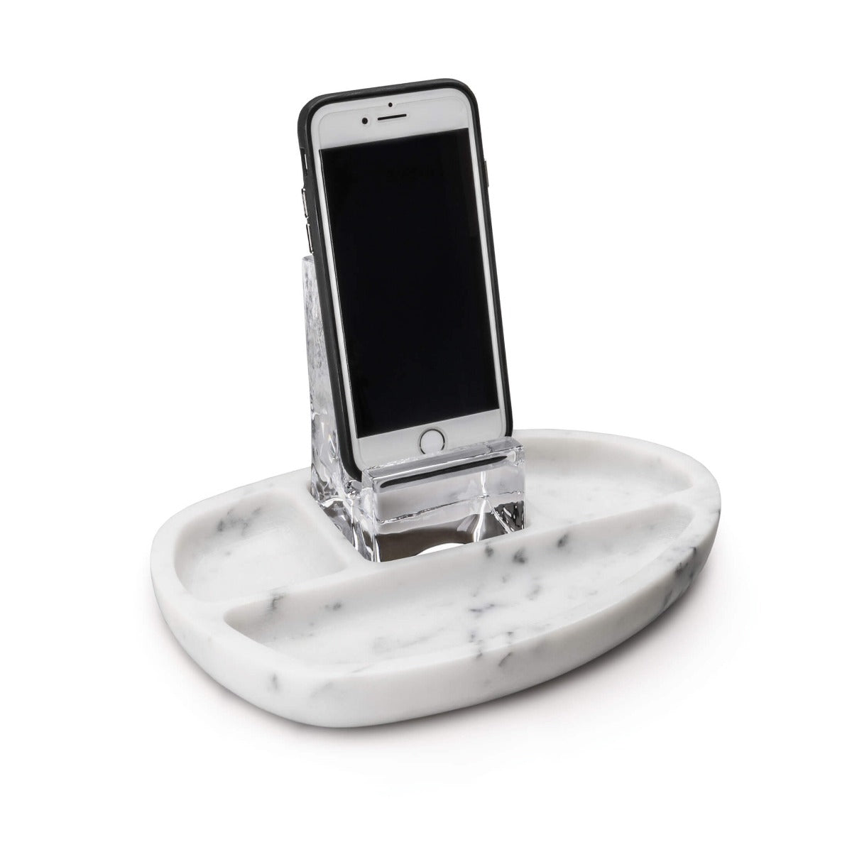 Portaoggetti da scrivania Woodbury — Marmo bianco