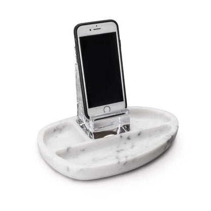 Portaoggetti da scrivania Woodbury — Marmo bianco