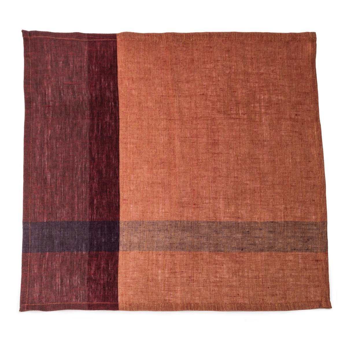 Tovaglioli di lino a quadri color vino rosato - Set da 2