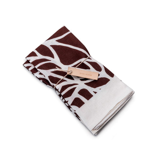 Tovaglioli stampati a blocchi con foglie di granato - Set da 2