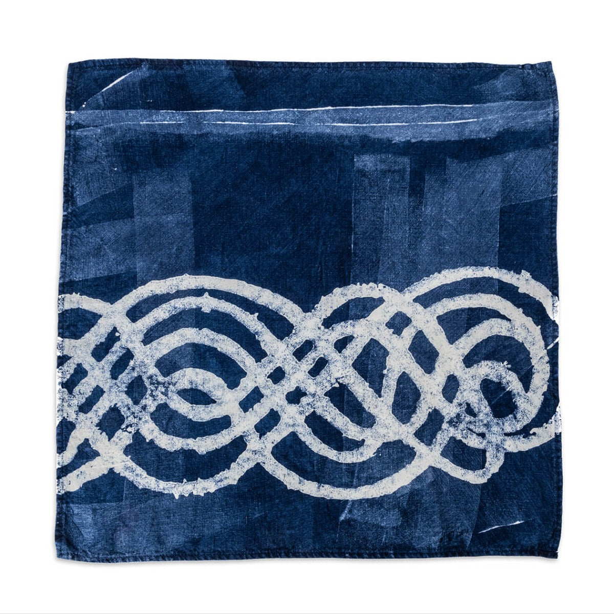 Tovagliolo di lino, 18 pollici — Onde blu