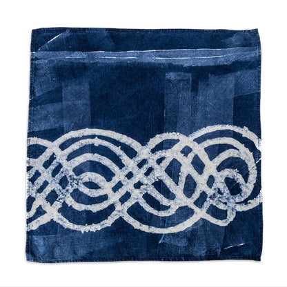 Tovagliolo di lino, 18 pollici — Onde blu