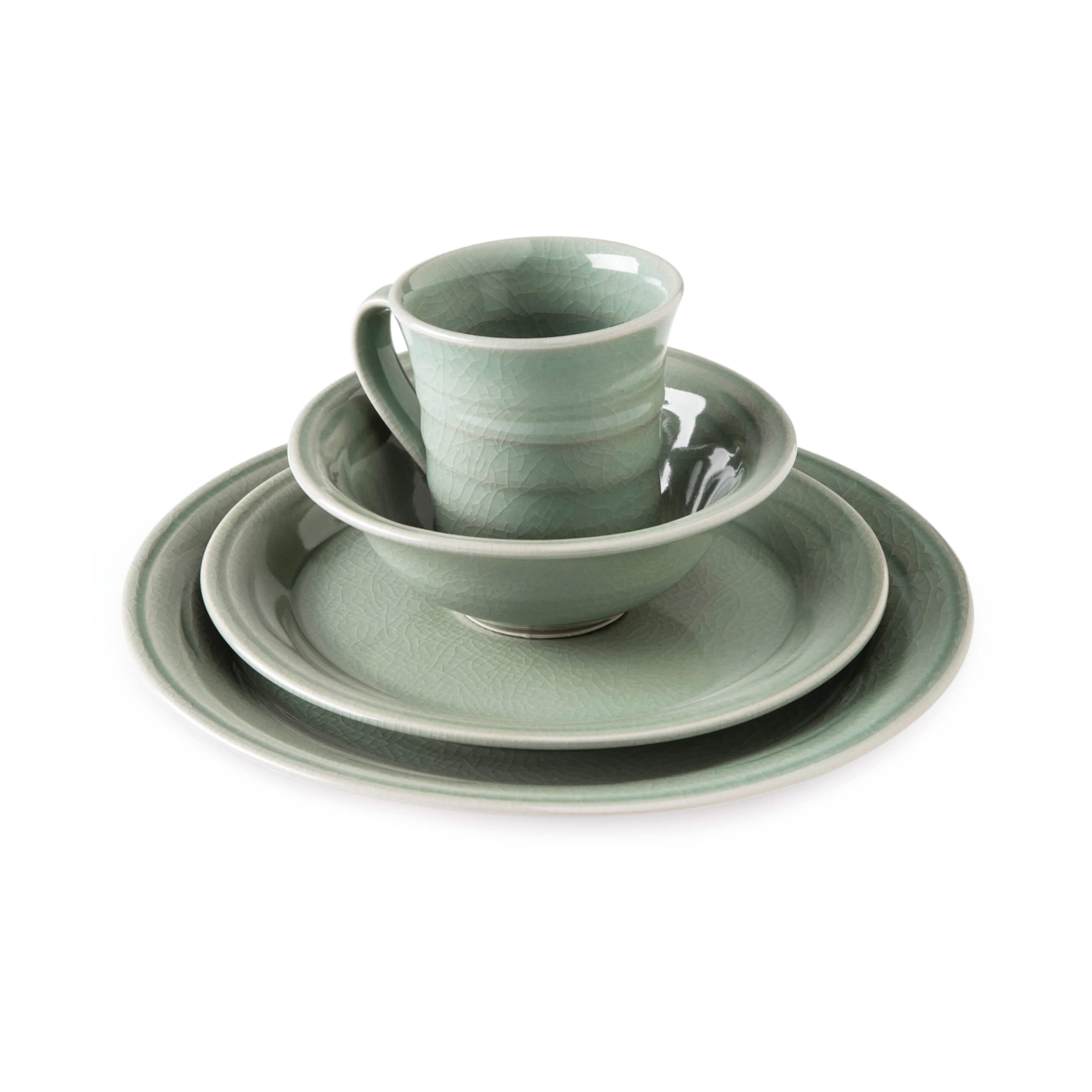 Belmont Dinnerware — Crackle Celadon