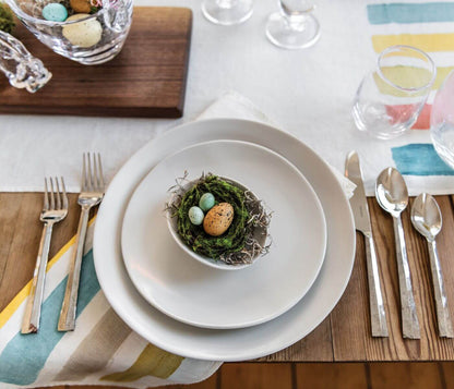 Runner in lino a righe multiple primaverili - 67 pollici