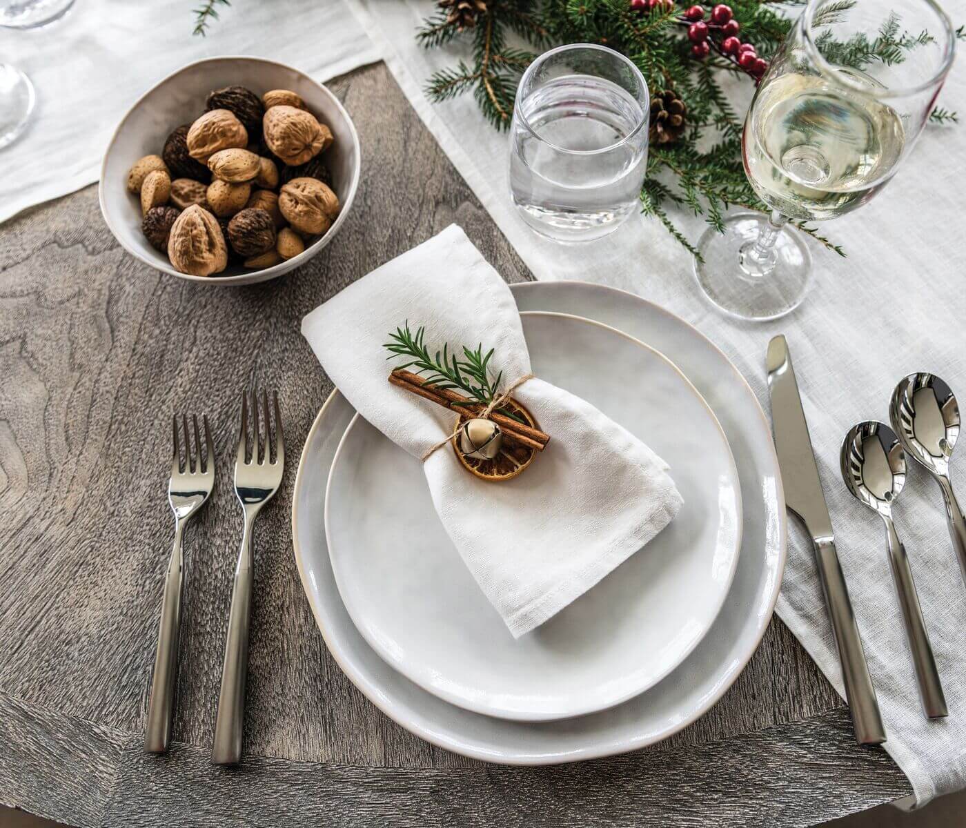 Tovaglioli di lino con orlo bianco, set da 4