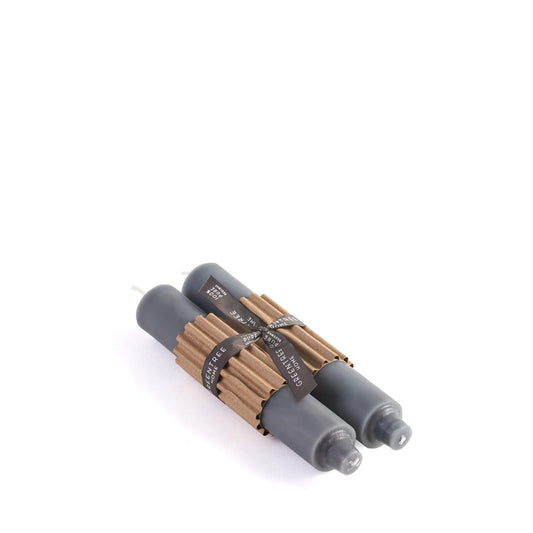 Candela a colonna conica, 9 pollici, set da 2 — Grigio