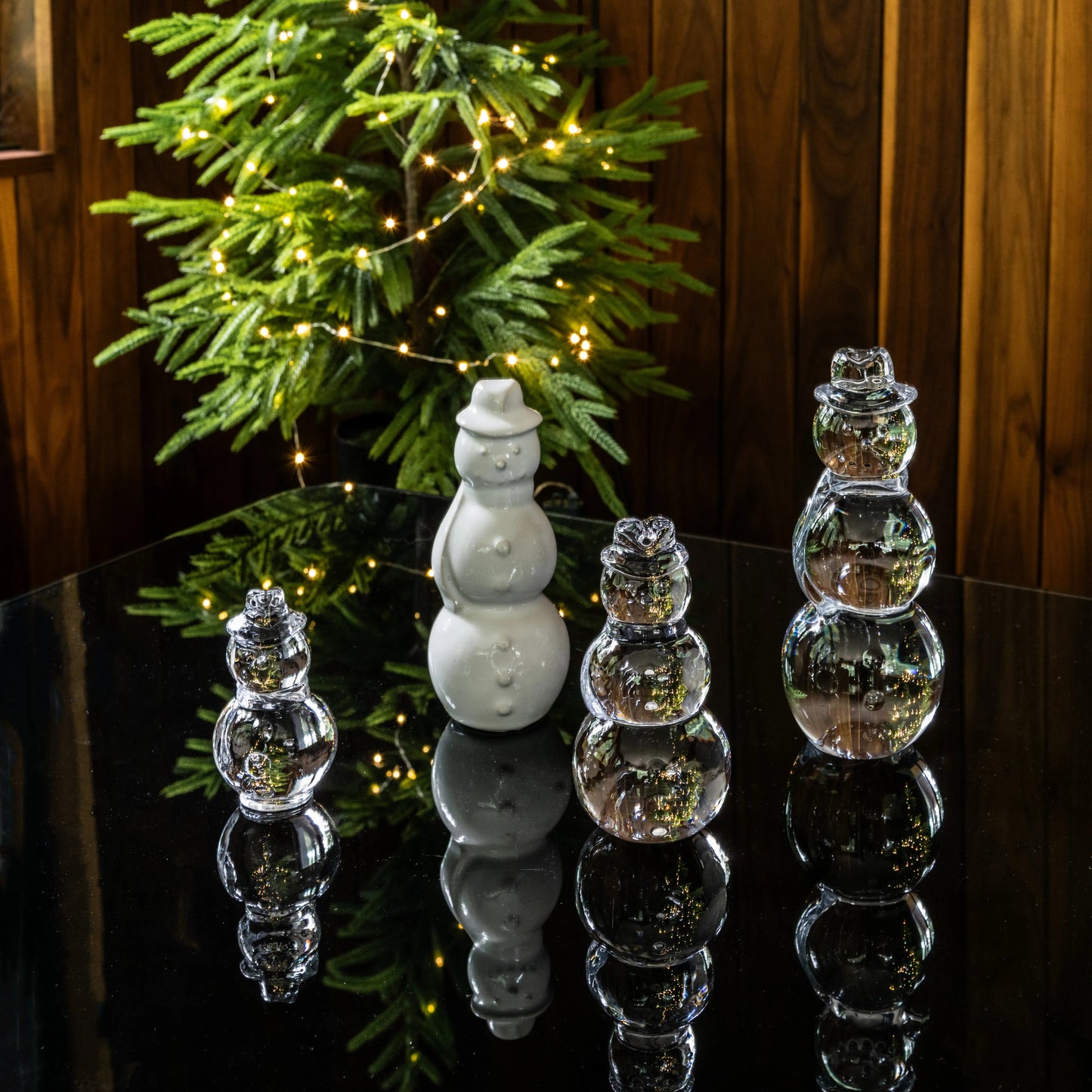 Pupazzo di neve in ceramica del Vermont in scatola regalo - L