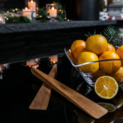 Set di posate per insalata moderne, 13 pollici - Rovere