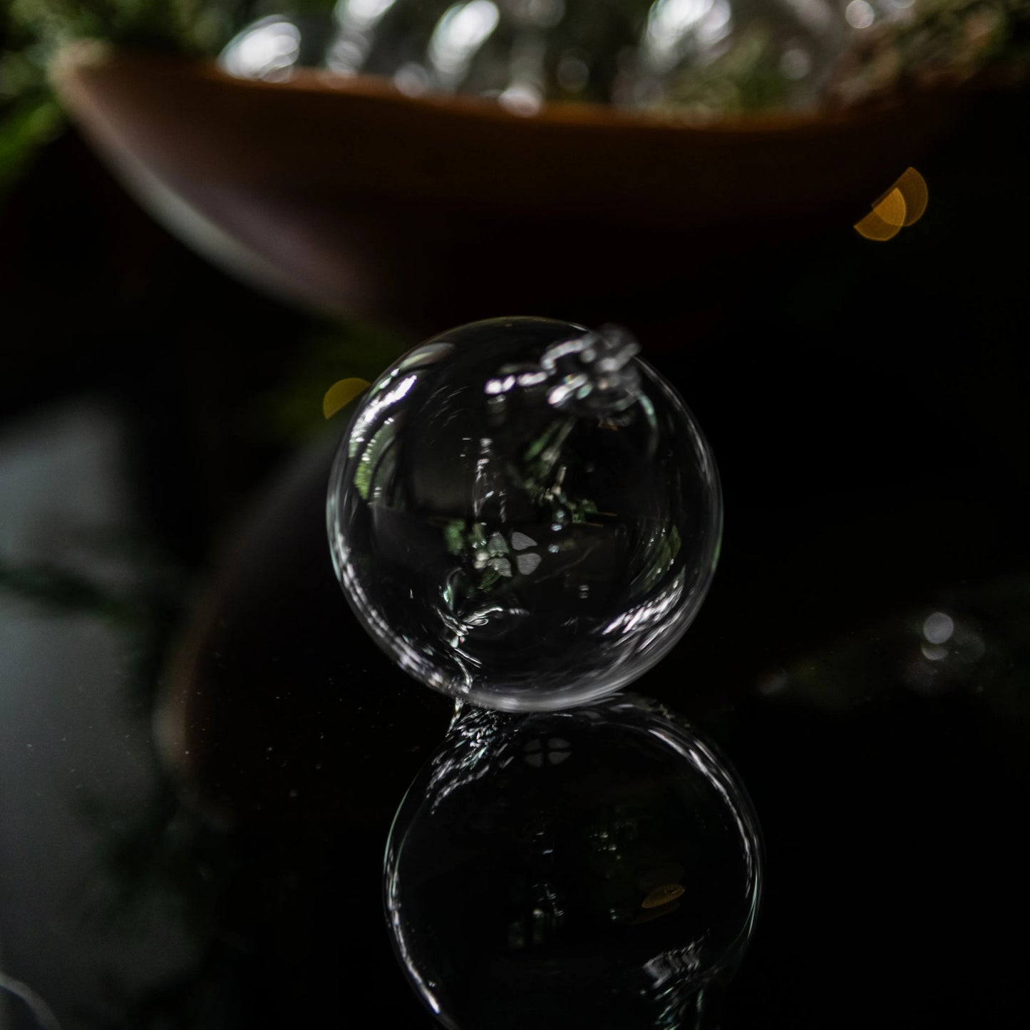 Ornamento trasparente con puntale