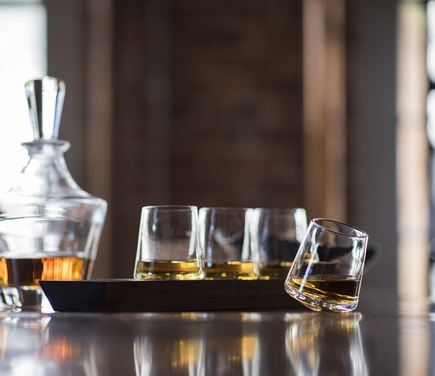 Whiskey Ludlow, set da 4 — base in legno