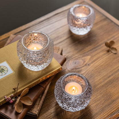 Trio di lumini a forma di palla di neve